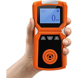 CHNADKS Rilevatore di Idrogeno Solforato, CHNADKS Monitor H2S Digitale con allarmi acustici, luminosi e vibrazioni, Rilevatore di H2S Clip-on Ricaricabile Tramite USB, 0-100 ppm