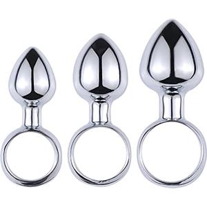 QIJIHE Mini Taglie Spine Anali Piccolo Filo Mini Bulb Plug Anale con Pull Ring In Acciaio Inox Plug Anale Set per Uomini e Donne Butt plug Principiante (S+M+L)