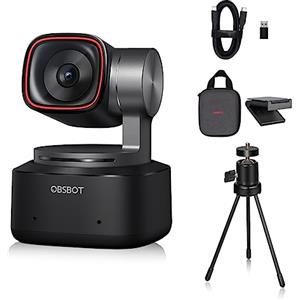 OBSBOT Tiny 2 - Webcam PTZ 4K AI con sensore 1/1,5 CMOS, zoom 4X, messa a fuoco veloce e controllo vocale