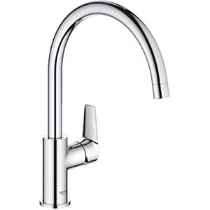 Grohe BauEdge Rubinetto Miscelatore Monocomando per Lavello, Cromo, Bocca Alta