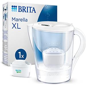 BRITA Caraffa filtrante acqua Marella XL (3.5L) incl. 1 x filtro BRITA MAXTRA PRO All-in-1 che riduce cloro, calcare, PFAS e metalli - Eleganza e funzionalità