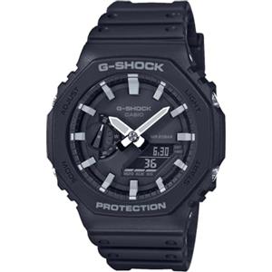 Casio Orologio Quarzo Uomo, misura cassa 48.50mm con quadrante Nero Analogico e Digitale e cinturino Nero in Plastic/Resin Strap GA-2100-1AER