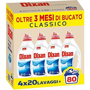 Dixan Classico, Detersivo Lavatrice Liquido, Tecnologia Pulito Profondo, Profumazione Classica, Confezione Da 80 Lavaggi