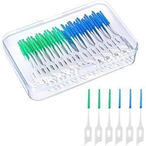 jjshund 200 Pezzi Scovolini dentali, Scovolino Interdentale Silicone Scovolino Denti Spazzolini Interdentali con Scatola per l'Igiene Dentale Mantenimento Della Salute Orale