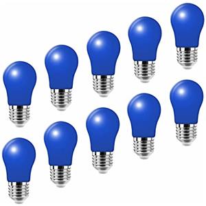 Jiotouhu Lampadine LED E27,300LM,Lampadina LED a Globo A50 Attacco E27, 3W equivalenti 30W, per Esterni, Patio, Feste, Natale,Nozze,confezione da 10 pezzi, Blu