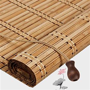Pxzybd Tende a Rullo in bambù per Esterni 50cm 60cm 70cm 80cm 90cm 100cm 120cm Tapparella,Cortina di bambù per Finestre,Tende Avvolgibile Tende da Sole,Tenda a Pacchetto retrò,W×H-50x90cm/20x35in