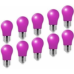 Jiotouhu Lampadine LED E27,300LM,Lampadina LED a Globo A50 Attacco E27, 3W equivalenti 30W, per Esterni, Patio, Feste, Natale,Nozze,confezione da 10 pezzi, viola