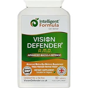 Intelligent Formula Vision Defender AMD Vitamine per gli occhi AREDS2 - Formula AREDS 2 esatta con luteina e zeaxantina, vitamine C ed E, zinco 25 mg e rame - 90 compresse vegane per il supporto della vista