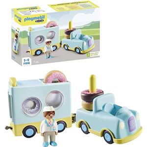 PLAYMOBIL 1.2.3 71325 Camion delle Ciambelle con Funzione di Impilamento e Smistamento - Giocattolo per Bambini dai 12 Mesi