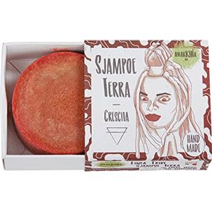 ANARKHIA BIO Sjampoe Terra - Shampoo Solido Bio - Sapone Detergente Capelli Ricci, Lisci, Mossi, Stimolante e Rinforzante - Prodotto Naturale con Burri, Argille ed Erbe ayurvediche - 55 Grammi