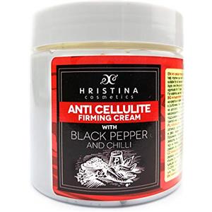 Hristina Crema Anticellulite Al Pepe Nero | Anticellulite, rassodante e rassodante, perfetto per il trattamento anticellulite Massaggio per gambe, glutei, cosce, grasso della pancia