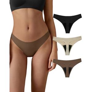 SHARICCA Mutande Ciclo Mestruale Donna Mestruali Perizoma Senza Cuciture Mutande Assorbenti Mestruali Lavabili Donna Intimo Protettive (Multicolore-3P09-J, L)