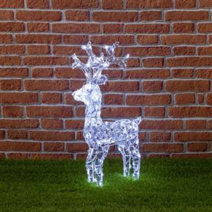 XMASKING Renna Con Cristalli, 100 Led Bianco Freddo, H70 cm