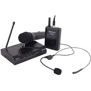 PROEL EIKON WM101KITV2 - Microfoni UHF Wireless, Radiomicrofono ad Archetto + Palmare a frequenza fissa, Nero (WM101KITV2)