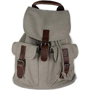 Emila Zaino tela canvas vintage uomo zainetto sportivo da donna jeans escursionismo città viaggio moto scuola per sport gita grande capiente tessuto leggero montagna Grigio chiaro