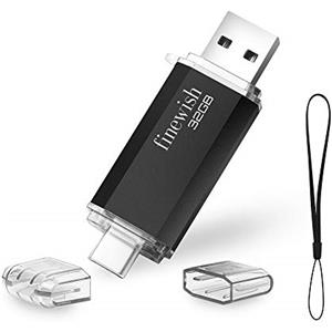 Geweo Chiavetta USB Tipo C 32 GB, 2 in 1 Type C Pennetta 32 giga USB C Pen Drive 32GB per PC/New MacBook/Tablet/Smartphone Huawei, Samsung, Xiaomi (Nero)