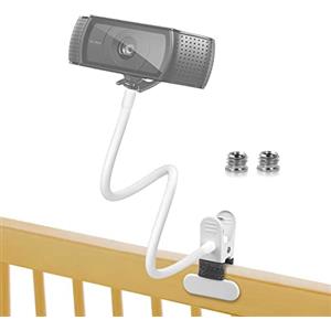 Hossom Supporto per Webcam, Supporto Webcam con Filettatura da 1/4 per Logitech C920 C920 C930e C922x C930 C922 C925e C615 Brio (Bianco 40cm)