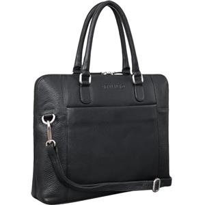STILORD LatoyaCartella da Lavoro Donna Pelle Porta PC da 13,3 Pollici Borsa Portadocumenti Vintage Borsa Ufficio Professionale Cuoio Genuino Colore:nero