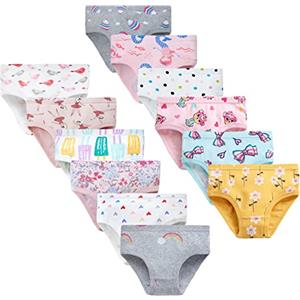 LeQeZe Bambine 12 Pezzi Mutandine di Cotone per Bimba Slip 5-6 Anni（Girls Briefs-02,Etichetta del Produttore 120）