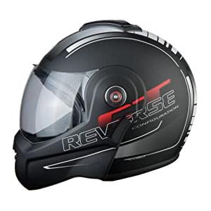 BHR Casco Modulare Moto 807 REVERSE | Casco Moto Integrale Omologato ECE con funzione Flip-Up 180° | Casco Moto Modulare Uomo & Donna con Sgancio Micrometrico | COOL BLACK | XS