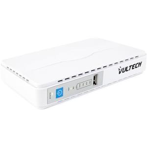 VulTech UPS30PW-DC Bianco Mini UPS 30 Watt Gruppo di Continuità Portatile per Router Wireless Modem Telecamera Power Bank Smartphone Batteria 8800mAh Input 100-240 VAC USB 5V DC 9V/12V POE