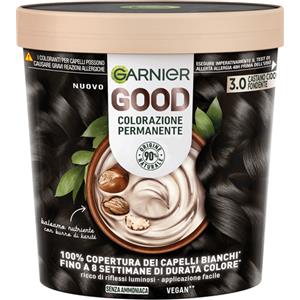 Garnier Good Colorazione Permanente 3.0 Castano Cioccolato Fondente - Senza Ammoniaca, 90% Naturale, Copertura Totale dei Capelli Bianchi
