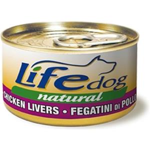 Life Dog Fegatini di Pollo 90g - Alimento Umido Naturale per Cani, Ricco di Proteine e Senza Conservanti