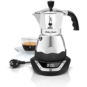 Bialetti Moka Timer, Caffettiera Elettrica con Timer Incorporato, 6 Tazze