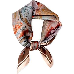 LumiSyne Sciarpe Di Seta Donna Piccolo Foulard Quadrato Artistico Astratta Stampa Animalier Morbido Leggera Bandane Fascia Per Capelli Fazzoletto Wristband Decorazione Copricapo
