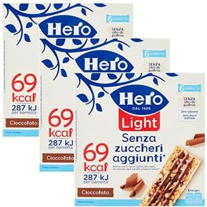CAIYA 3X Hero Light Barretta ai Cereali con Cioccolato a Latte Senza Zuccheri Aggiunti 120g [3 Confezioni]