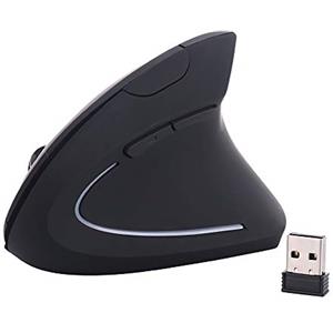 ELLENNE MOUSE VERTICALE WIRELESS WIFI DESIGN ERGONOMICO POLSO TUNNEL CARPALE 1600DPI (Nero)