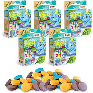 INKEE Gocce da bagno - 5 Confezioni Multipli con Compresse Colorati per Bambini, Include 3 Colori: Magenta, Giallo, Blu