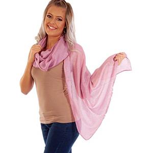 DOLCE ABBRACCIO by RiemTEX® Sciarpa da donna PRIMA DONNA stola, foulard in seta selvatica, foulard in 31 colori in tinta unita, rosa antico, XX-Large