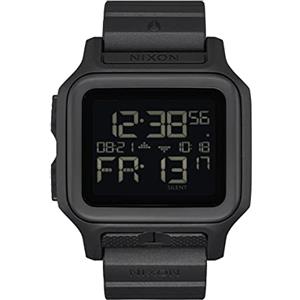 Nixon Orologio unisex digitale giapponese con cinturino in policarbonato A1170-001-00, all black