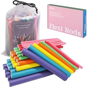 xnicx Bigodini per Capelli,47 Pezzi Flessibili Arricciacapelli Senza Calore,Bigodino per Capelli Corti,Bigodino Lungo per Boccoli,Bigodini Morbidi per Dormire per Capelli Medi Lunghi