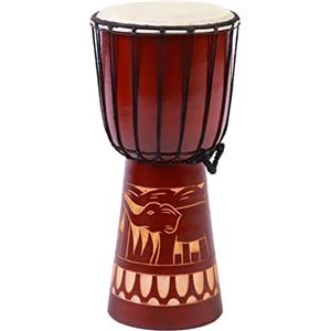 Ciffre Tamburo Djembe grande 40 cm Tamburo Bongo Elefante marrone Commercio equo e solidale Top Sound