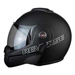 BHR Casco Modulare Moto 807 REVERSE | Casco Moto Integrale Omologato ECE con funzione Flip-Up 180° | Casco Moto Modulare Uomo & Donna con Sgancio Micrometrico | NERO OPACO | XS