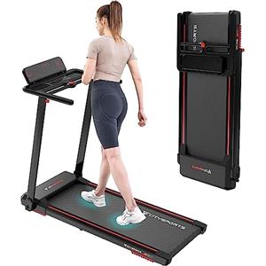 CITYSPORTS Tapis Roulant Elettrico Pieghevole 1-12km/h,Tapis Roulant Salvaspazio con display a LED,Supporto per app e tablet a 360°,Tapis Roulant Compatto per casa e ufficio