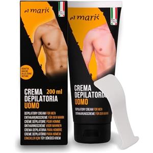 ELMARIS - Crema Depilatoria Uomo - Corpo e Zone Intime - 200 ml - Ultrarapida e Delicata - Per Tutte le Pelli