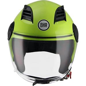 BHR Casco Demi-Jet 804 TOP| Casco Scooter Omologato ECE | Casco Motorino con Visiera Antigraffio e Sgancio Micrometrico | Giallo Fluo | XL