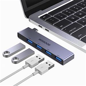 MOGOOD Hub USB C, Ultra Sottile Adattatore USB Type C a USB OTG con 3 porte USB 2.0 e una porta USB 3.0, adattatore USB C Multi Port per MacBook, Surface Pro altri laptop USB C