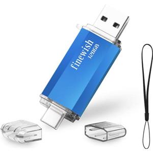 Geweo Chiavetta USB Type C 128 GB, 2 in 1 OTG Penna 128 giga USB C Pen Drive 128GB per PC/New MacBook/Tablet/Smartphone Huawei, Samsung, Xiaomi, (Blu)