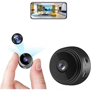 LySuyeo Telecamera spia 1080P HD Mini telecamera di sorveglianza interna senza fili registrazione WiFi rilevatore di movimento Spy Cam Visione Notturna Micro Camera Nero 1 unità (lotto 1)