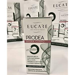 Eucare Prodea Hydra Corpo con Polidatina Crema Idratante con Burro di Karité Cura Quotidiana della Pelle Sensibile - Idrata e Lenisce la cute Arrossata - Senza Allergeni - Nickel Tested