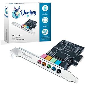 Donkey PC - PCI Express 5.1, Scheda audio con alto rendimento di suono diretto e surround 3D Sound Supporta uscita 6 Canali DAC 5.1 Surround per Home Cinema e giochi.