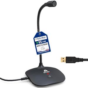 KLIM Talk Microfono USB PC, Scrivania Omnidirezionale a Condensatore | Vasta Compatibilità, Plug e Play, Audio Professionale ad Alta Definizione, Facile e Compatibile, Costruito per Durare - Nero