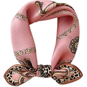 LumiSyne Sciarpe Di Seta Donna Foulard Quadrata Moda Leopardo Stampa Animalier Seta Di Gelso Foulard Piccolo Leggera Fazzoletto Da Collo Sciarpa Collo Quadrato Multifunzionali Copricapo Bandane