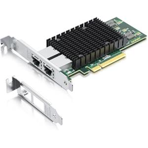 10Gtek per Intel X540-T2 10Gb PCI-E NIC Scheda di Rete, Dual Copper RJ45 Port, Intel X540 Controller, PCIe Ethernet LAN Adapter per Windows Server/Windows/Linux/ESX