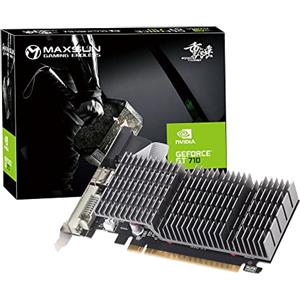 maxsun Scheda Video NVIDIA GEFORCE GT 710 1GB Scheda grafica GPU,Low Profile per HTPC Compatti e Build Low Profile Passive, Incluso Bracket Aggiuntivo I/O