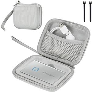 ProCase Custodia per Samsung Memorie T7 / T7 Touch SSD Esterno Portatile da 500GB 1TB 2TB Unità a Stato Solido Esterna Hard Disk, Borsa per Il Trasporto -Argento